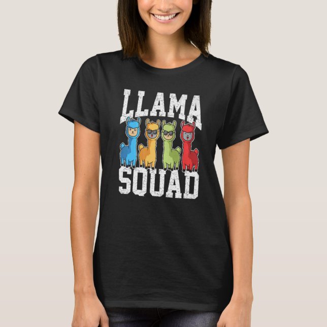 T-shirt Team Llama Squad  Animal For Men Women Fun Squad   (Devant)