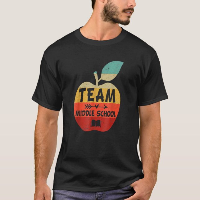 T-shirt Team Middle School Apple Enseignant Retour À L'Éco (Devant)