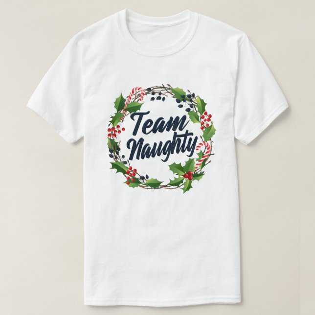 T-shirt Team Naughty Funny Matching Couples Christmas Cade (Design devant)