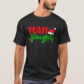 T-shirt Team Naughty Matching Couples Pajamas de Noël