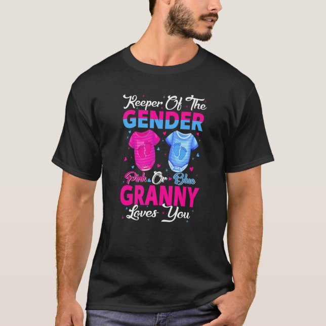 T-shirt Team Pink Or Blue Keeper Of The Gender Granny Love (Devant)