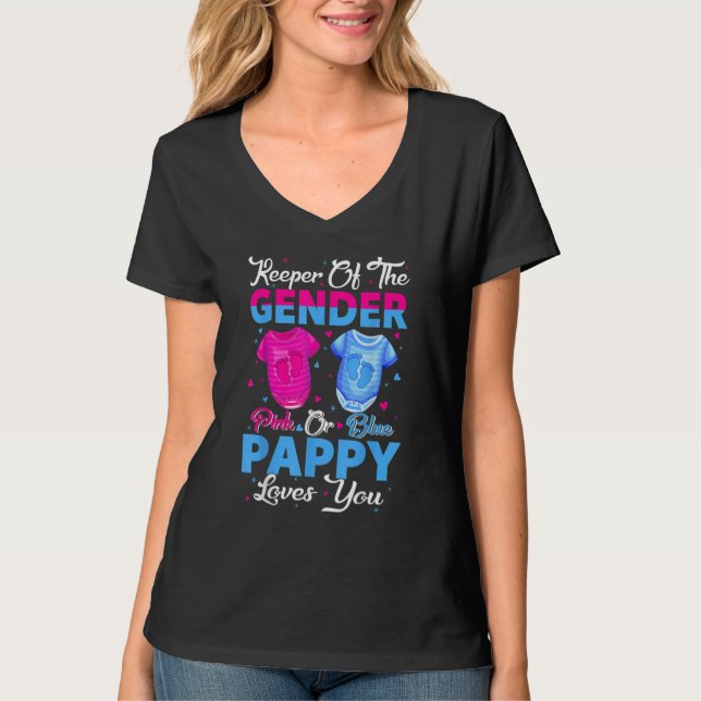 T-shirt Team Pink Or Blue Keeper Of The Gender Pappy Loves (Devant)