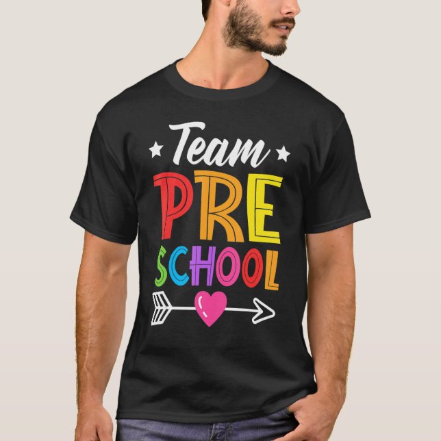 T-shirt Team Preschool Teacher Student Kid Back To School  (Devant)