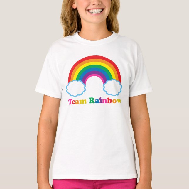 T-shirt Team Rainbow Cute Colorée Kids (Devant)