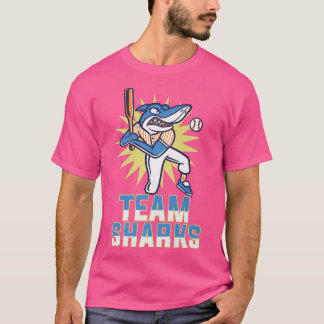T-shirt Team Shark 10 Animal Sports Mignonne Sport Basebal