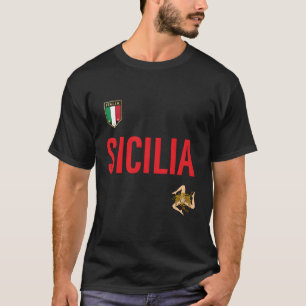 T-shirt Team Sicily Style Avec Trinacria Et Italia Shield