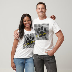 T-shirt Team Spirit Empreinte de patte Nom personnalisé Bl