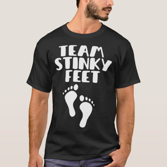 T-shirt Team Stinky Feet Foot Barefoot Footprint Foot Smel (Devant)
