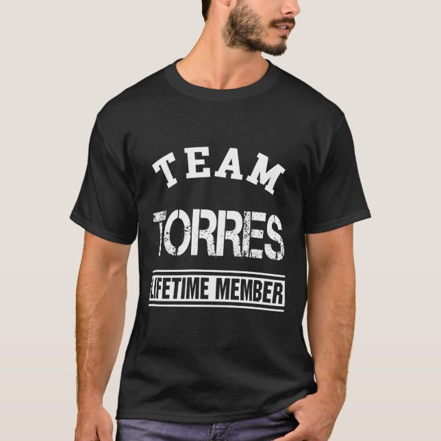 T-shirt Team Torres Lifetime Member Nom de famille Don (Devant)