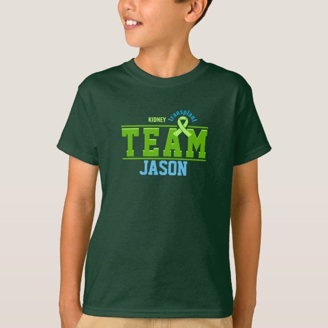 T-shirt Team Transplant Sport Green Ribbon personnalisable (Devant)