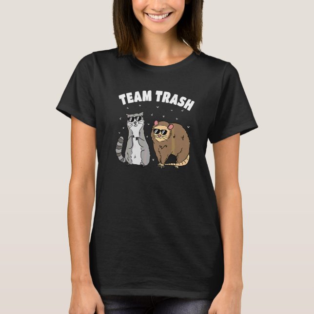 T-shirt Team Trash Raccoon Rat 1 (Devant)