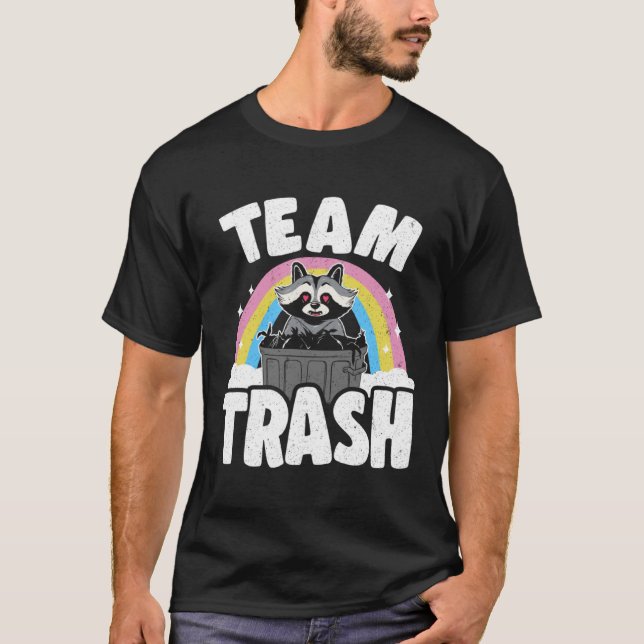 T-shirt Team Trash Rainbow Raccoon 1 (Devant)
