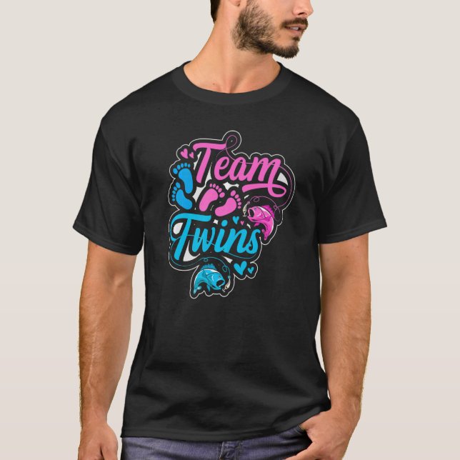 T-shirt Team Twins pour une pêche (Devant)