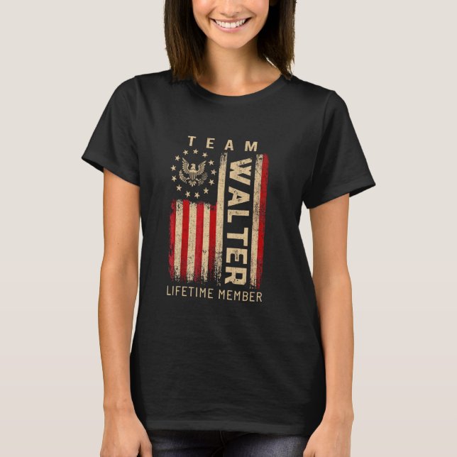 T-shirt Team WALTER Membre à vie Drapeau américain (Devant)
