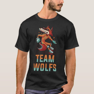 T-shirt Team Wolfs 10 Animal Sports joli Roller Patinage