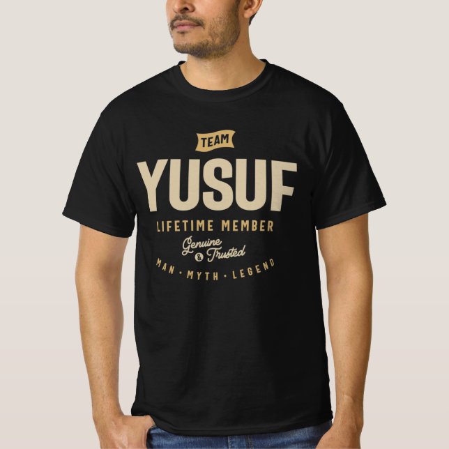 T-shirt Team Yusuf Lifetime Member Personalized Name  (Devant)