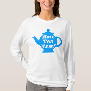 T-shirt Teapot - Plus de thé Vicar ? - Bleu moyen et blanc