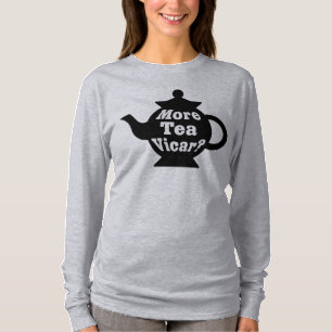T-shirt Teapot - Plus de thé Vicar ? - Noir et blanc