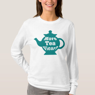 T-shirt Teapot - Plus de thé Vicar ? - Turquoise et blanc