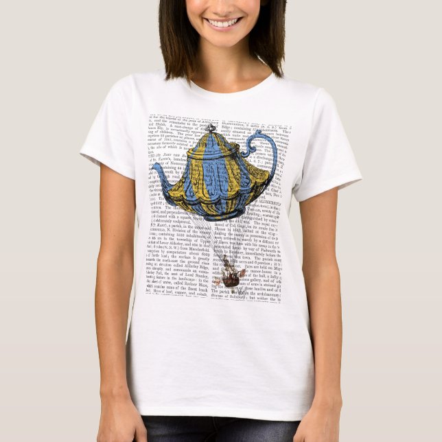 T-shirt Teapot volant 3 bleu et jaune (Devant)