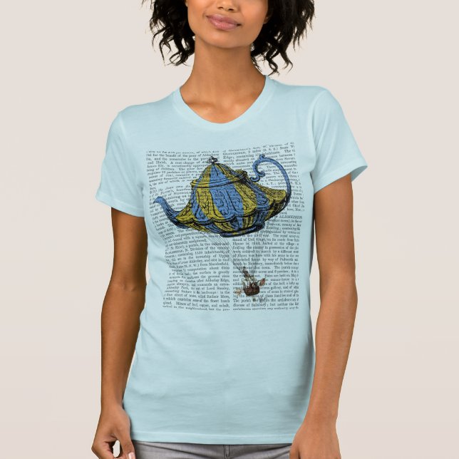 T-shirt Teapot volant 3 bleu et jaune (Devant)