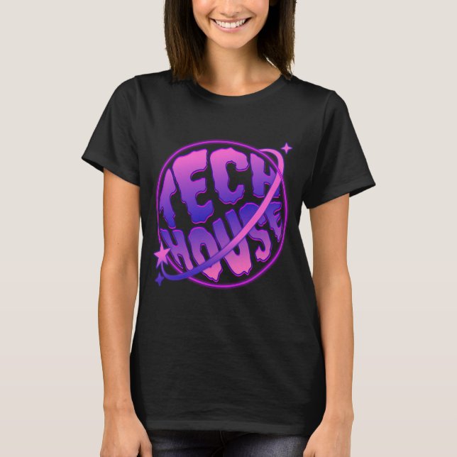 T-shirt TECH HOUSE  - Lueur Néon (Violet) (Devant)