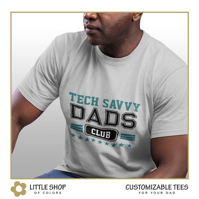 T-shirt Tech Savvy Papa Varsity Style personnalisable (Créateur téléchargé)
