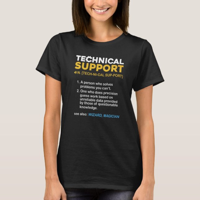 T-shirt Tech Support Checklist Définition Machine mécaniqu (Devant)