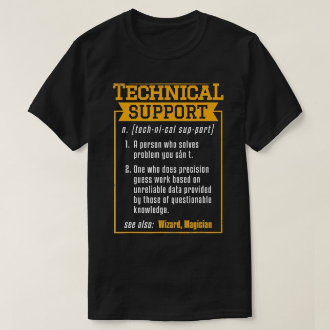 T-shirt Tech Support Definition Funny Computer Geek (Design devant)