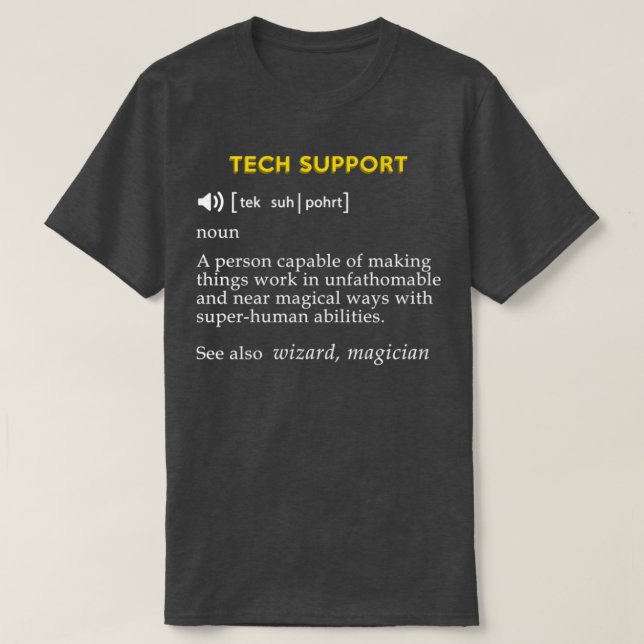 T-shirt Tech Support Definition Funny Computer Geek (Design devant)