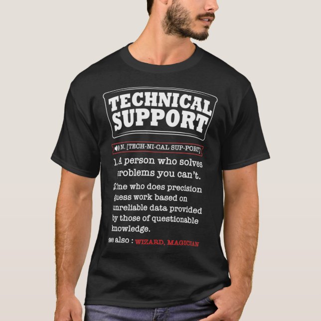 T-shirt Tech Support Definition Funny Computer Nerd Sysadm (Devant)