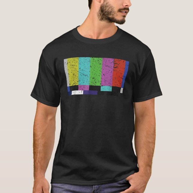 T-shirt Technical Analog No Signal Screen Retro Television (Devant)
