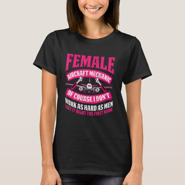 T-shirt Technician Female   Engineer Aircraft Mechanic (Devant)