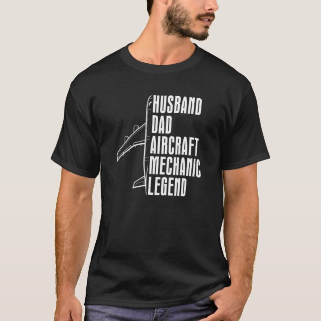 T-shirt Technician Husband Dad   Engineer Aircraft Mechani (Devant)
