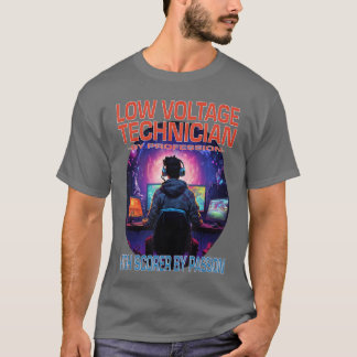T-shirt Technicien Basse Tension Gamer Drôle Fun Pun Cadea