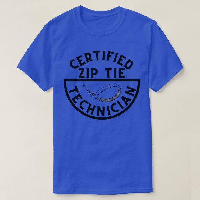 T-shirt Technicien certifié en Cravate zip 5 (Design devant)