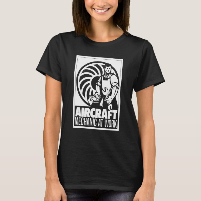 T-shirt Technicien Clé à écrou  Ingénieur Mécanicien d'aér (Devant)
