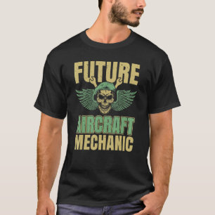 T-shirt Technicien Crâne  Ingénieur Mécanicien d'aéronef 1