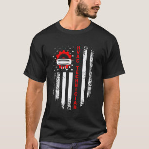 T-shirt Technicien CVC Drapeau États-Unis Mécanicien Répar