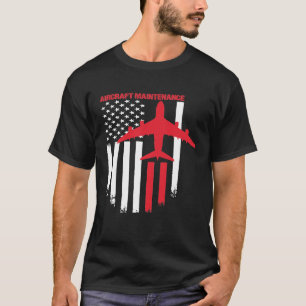 T-shirt Technicien d'aéronef American Flag Aviation Techn