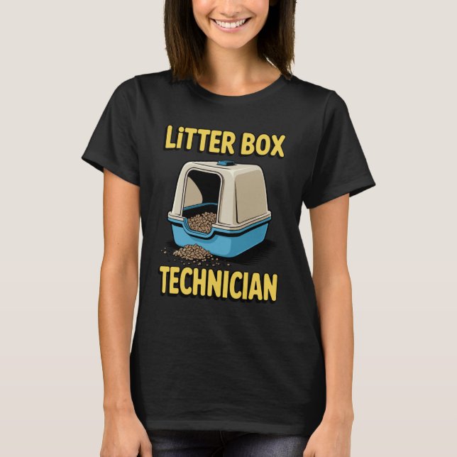 T-shirt Technicien de bac à litière amateur de chat (Devant)