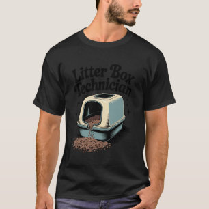 T-shirt Technicien de bac à litière Amateur de chat Drôle 