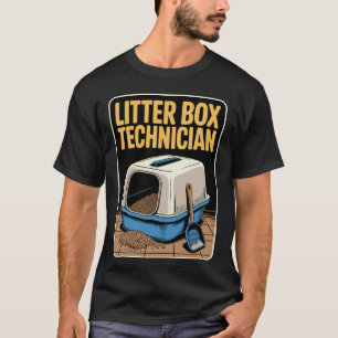 T-shirt Technicien de bac à litière amateur de chat drôle