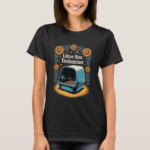 T-shirt Technicien de bac à litière Amateur de chat Drôle 