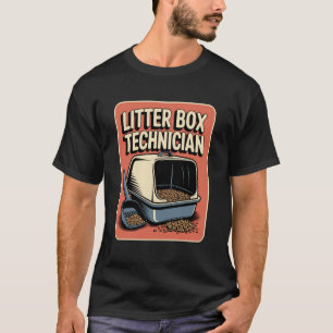 T-shirt Technicien de bac à litière Amateur de chat Drôle 