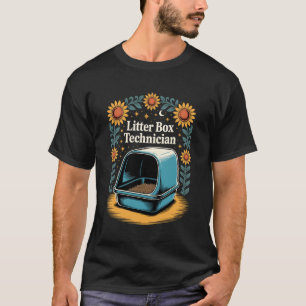 T-shirt Technicien de bac à litière Amateur de chat Drôle 