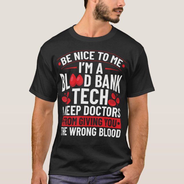T-shirt Technicien de banque de sang Technicien de banque  (Devant)