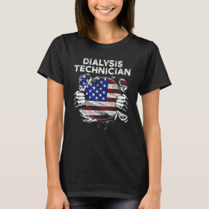 T-shirt Technicien de dialyse à main ouverte en néphrologi