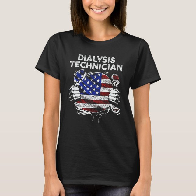 T-shirt Technicien de dialyse à main ouverte en néphrologi (Devant)