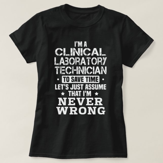 T-shirt Technicien de laboratoire clinique (Design devant)